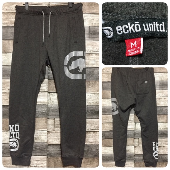 Ecko Unltd Sweatpants Joggers Men’s M Gray (Inseam 28) Tapered Drawstring - Picture 1 of 11